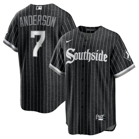 Men's Chicago White Sox Tim Anderson Nike Black City Connect Replica Player Jersey. . Tim anderson southside jersey